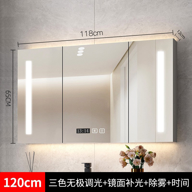Smart bathroom mirror cabinet, separate wall-mounted bathroom with light, vanity mirror, bathroom mirror with rack storage