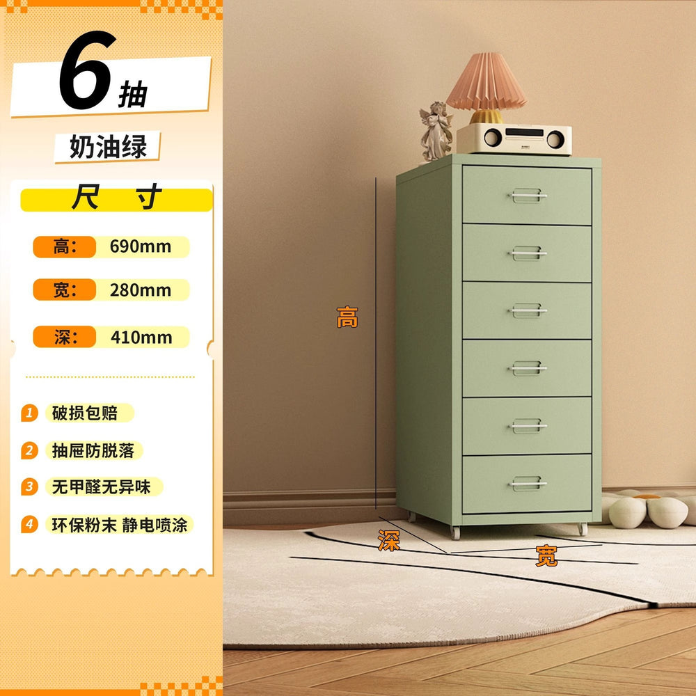 Haiermo cream style eight drawer cabinet movable desk under drawer cabinet living room bedroom room storage dopamine popular