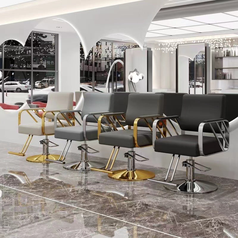Barber shop chair hair salon special rotatable adjustable haircut chair hairdressing chair popular trendy store high-end perm and dyeing seat