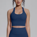 Naked-feel compression sports bra yoga top - quick-dry racerback workout tank with padded yoga bra