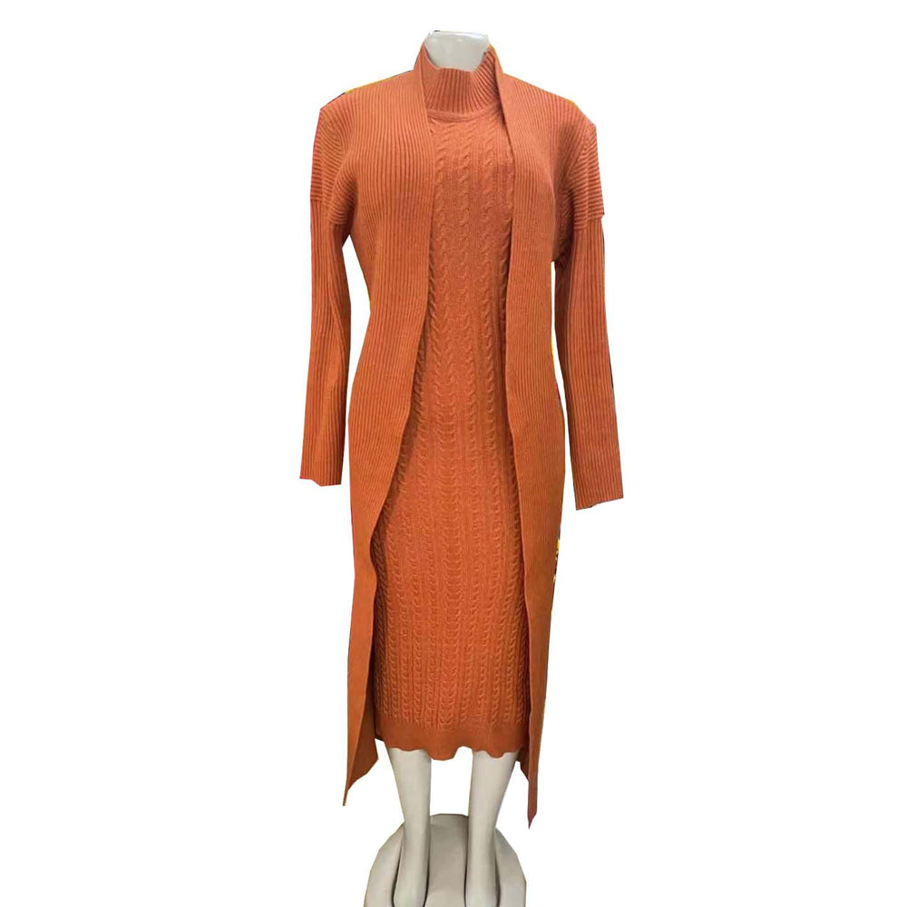 supply of african women's clothing plus sizeknittingdresslongoutwearthickenedtwo-piece set
