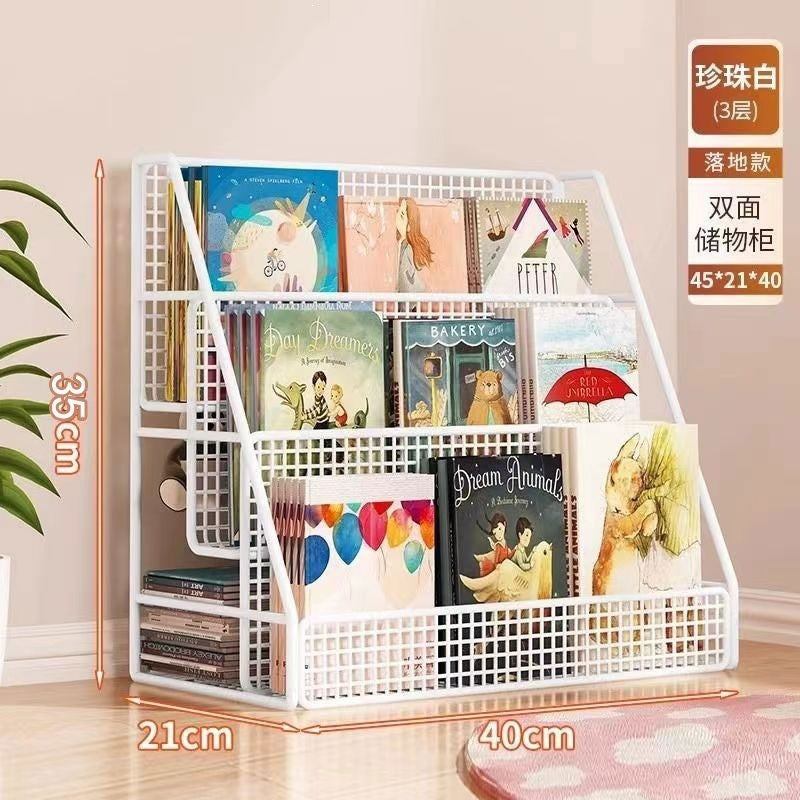 Mobile bookshelf kids picture book storage under-desk organizer floor-standing universal wheel home simple student bookcase
