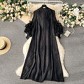 High-end elegancedress female niche light mature style stereo flower looseslimming look drape age-reducing fashion style long skirt