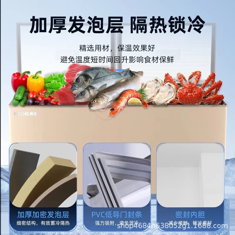-40°c low temperature | meiling freezer - large capacity refrigerator & freezer for home use, commercial freezer, horizontal model, computer temperature control, steel plate