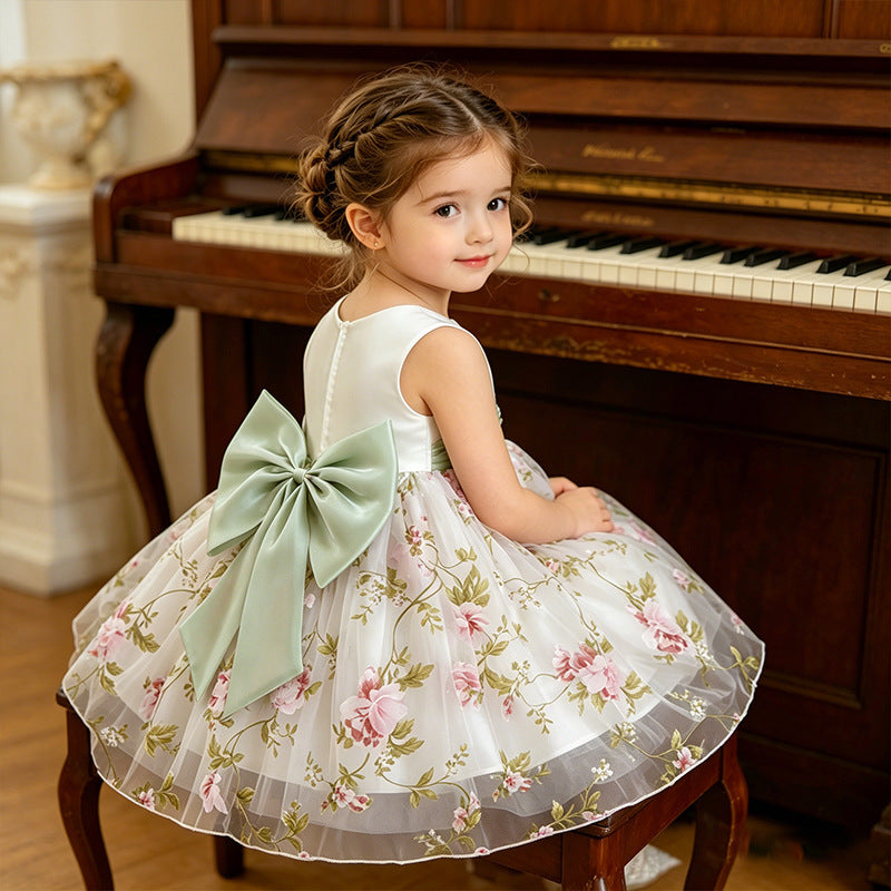 Girls' formal dress vest dress cross-border e-commerce children's princess dress birthday first birthday outfit flower girl dress new  collection