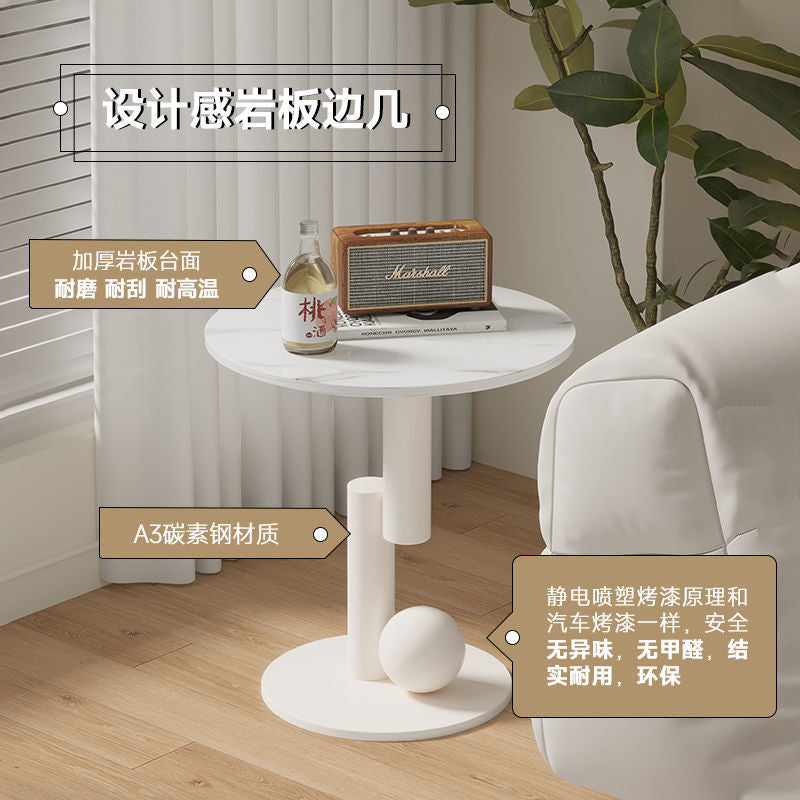 Creative accessible luxury round slate coffee table table balcony office sofa living room small apartment small table side table bedside