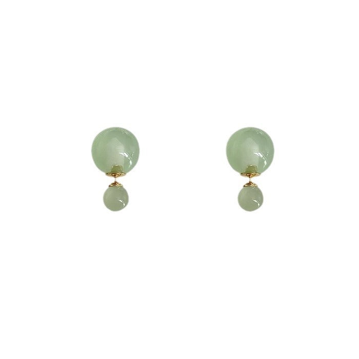 925 silver needle jelly color pearl bubble earrings for women, two-wear fresh contrast color earrings, korean style sweet earrings