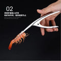 Stainless steel shrimp deveiner & shucker - kitchen gadget for removing veins, shelling, and backing shrimp