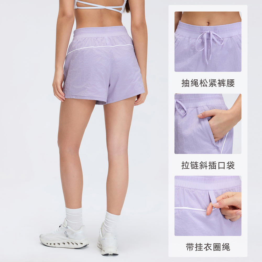 Women's high-waisted athletic shorts - summer quick-dry breathable running capris - outdoor training yoga fitness shorts d26045