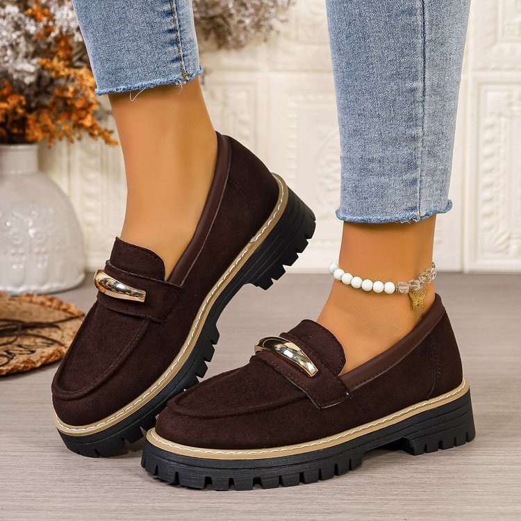 spring/autumn new arrival: thick-soled loafers for cross-border e-commerce. plus sizes available. price difference: $0.67. wholesale options available. dropshipping to  and