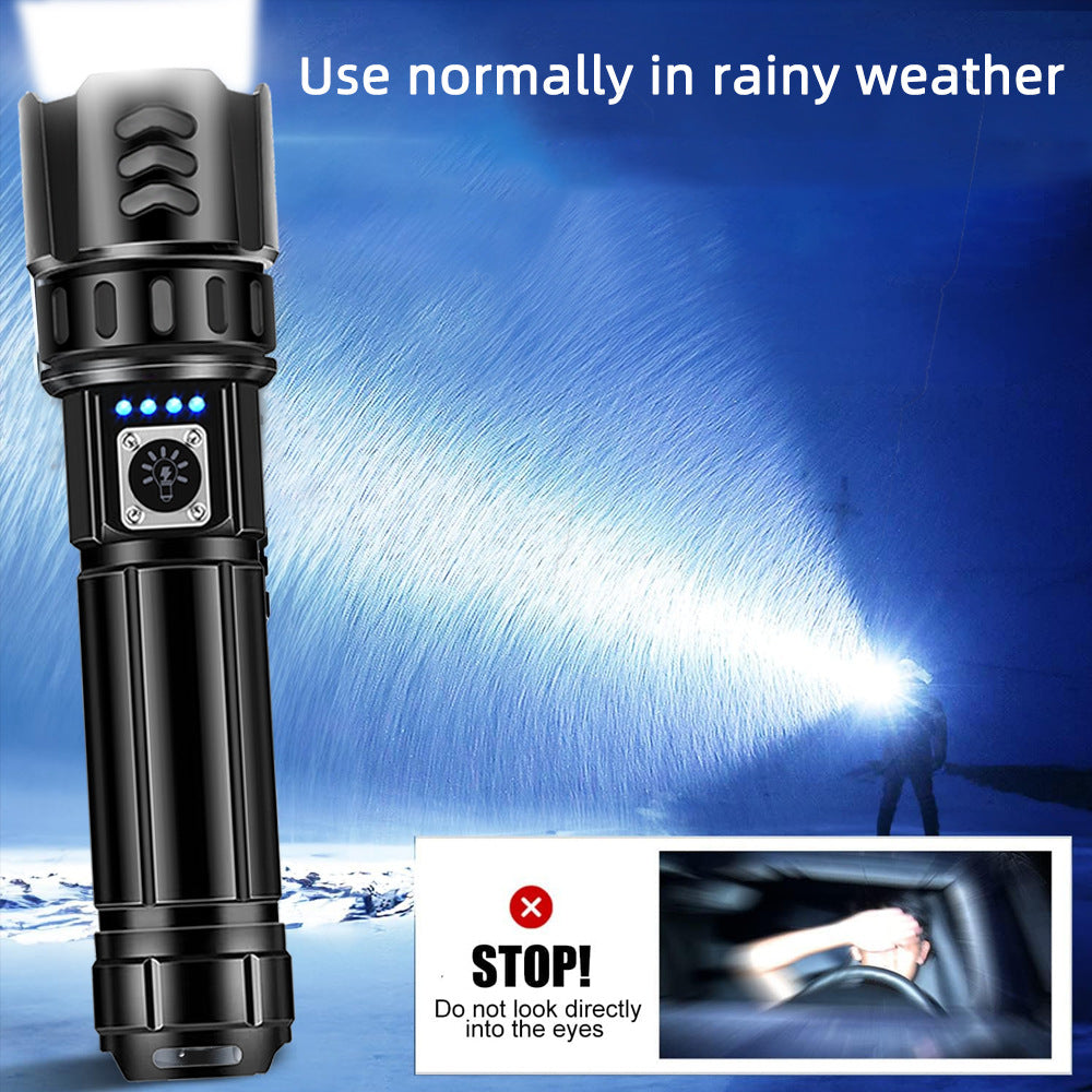 Cross-border explosive aluminum alloy strong light flashlight battery outdoor convenient emergency small zoom remote shooting flashlight