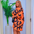 African cross-border  new arrival: plus size women's clothing - loose fit casual mid-length shirt dress - special offer