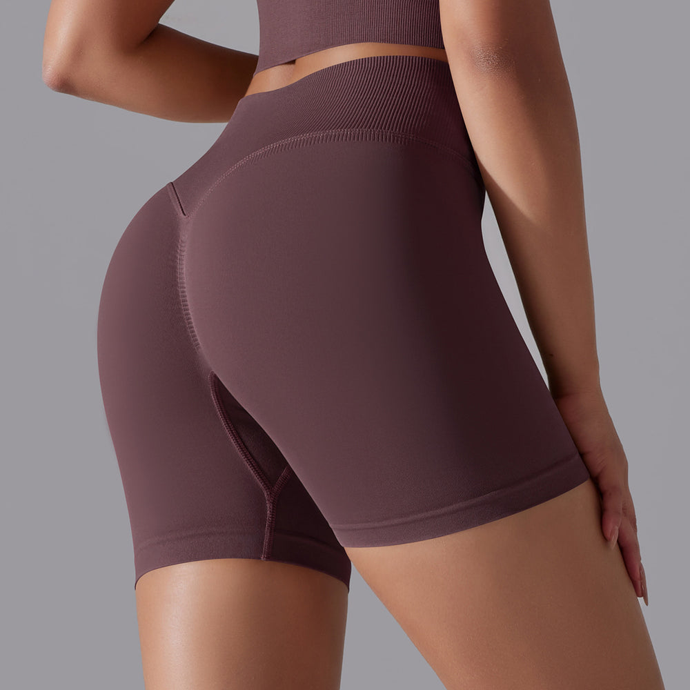 fashion seamless pure color cross back sports bra vest yoga suit running fitness three-piece set