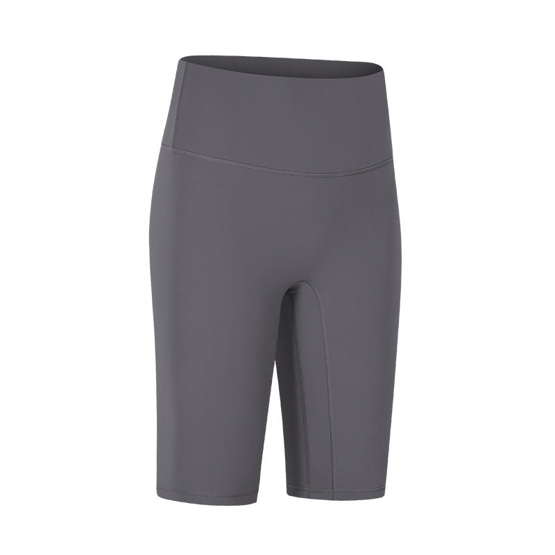 Spring/summer new arrival: seamless double-sided brushed yoga shorts - high-waisted, stretchy, outdoor sports capris for women (model: dk066)