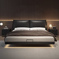 Personalized suspended bed modern casual leather bed master bedroom popular bed soft bed with backrest down leather bed