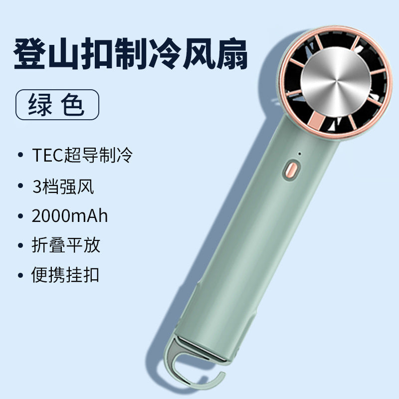 New outdoor handheld cooling fan - usb powered, desktop & portable with carabiner clip - ice cooling fan wholesale