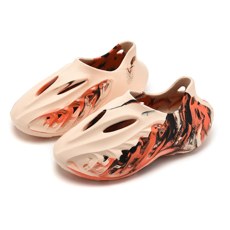 Cross-border 2025 new camouflage sports coconut hole shoes men's trend hollow Roman sandals beach shoes wholesale