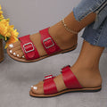 European and american plus size buckle flat flip-flops women's 04 new cross-border open-toe beach sandals