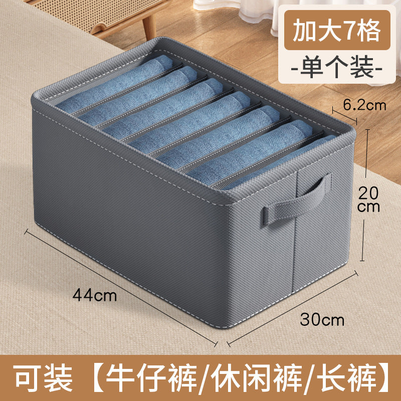 Socks storage box Clothes storage box Foldable clothing Pants finishing box Thickened grid Dormitory underwear storage