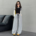 Girls' spring and autumn pants  new style: korean style polka dot wide-leg pants for big girls, kids' casual straight-leg trousers