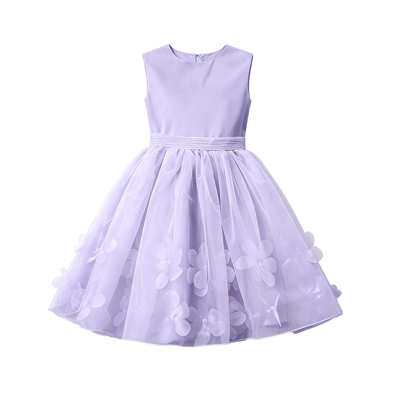 European and american style new girls' dress - lace mesh tutu skirt with bow neckline - princess style - direct from manufacturer - in stock