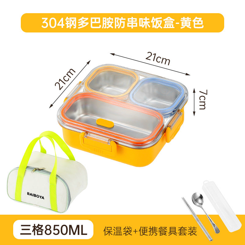 304 stainless steel lunch box - perfect for office workers and students - prevents food odor mixing, microwave-safe, and keeps food warm