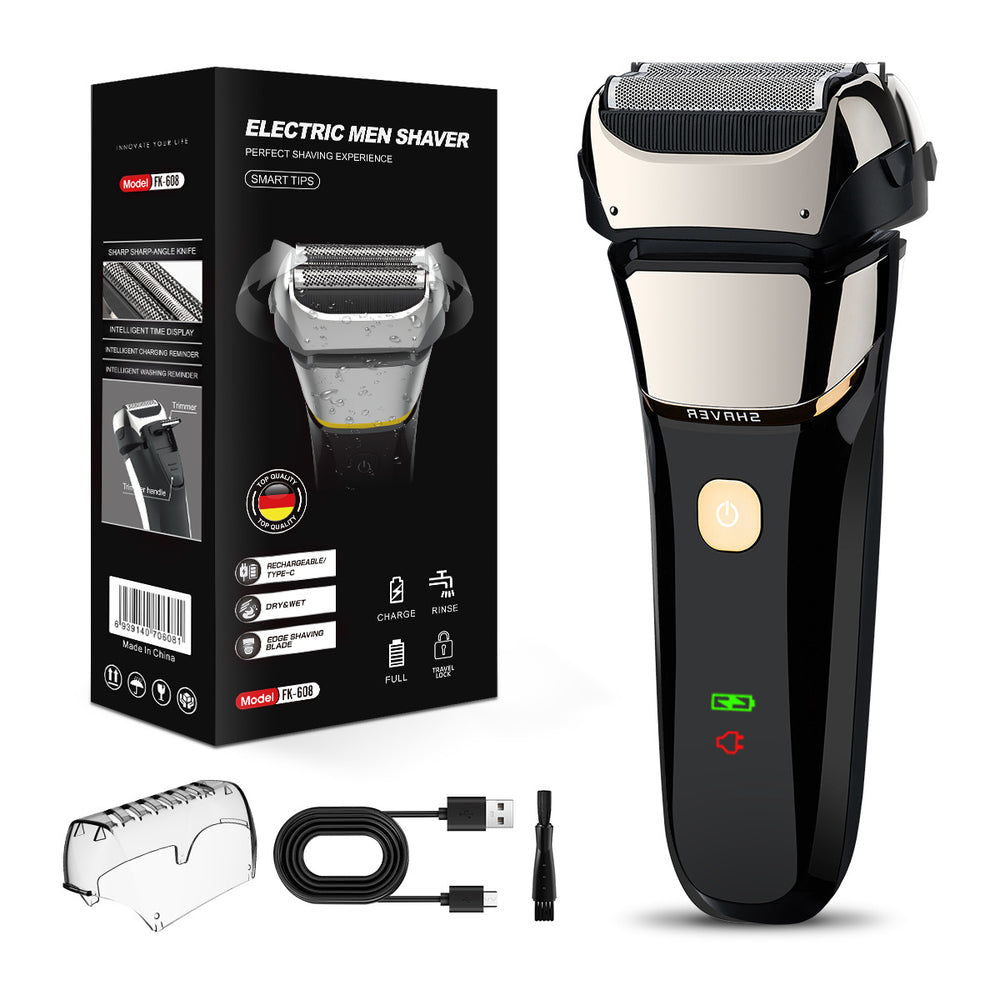 reciprocating electric shaver, fully washable beard razor, type-c fast charging men's foil shaver