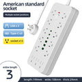 110v power strip extension cord with overload protection, usb charging outlet, us/canada/mexico standard, pd socket, taiwan version