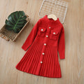 Girls'  chanel-inspired knit fall/winter dress - new stylish baby & kids princess sweater dress, chanel style
