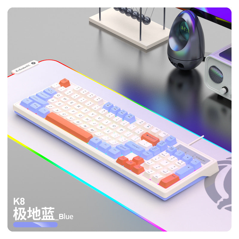 Viper km800 mechanical feel gaming keyboard and mouse wired illuminated set - 98 keys - office/home usb