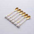 Cartoon stainless steel spoon and fork set - stylish dessert spoons, fruit forks, and ceramic mini forks for home use - wholesale