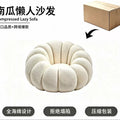 Vacuum compressed pumpkin lazy sofa - reclining & sleepable single sofa - cream style for bedroom, living room, or balcony