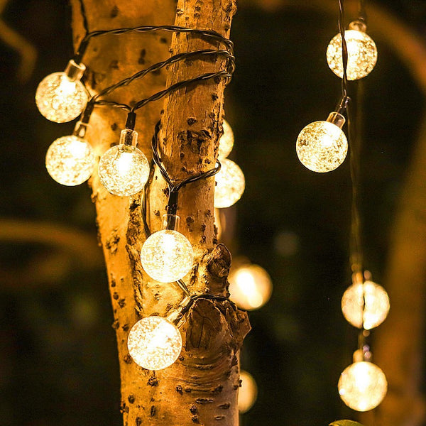 LED solar light string crystal bubble ball cherry blossom light, Christmas holiday lights outdoor camping decoration lights