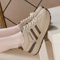 Women's plus size leather sneakers for cross-border e-commerce: versatile, lightweight, non-slip, fashionable casual shoes for spring/autumn 2026