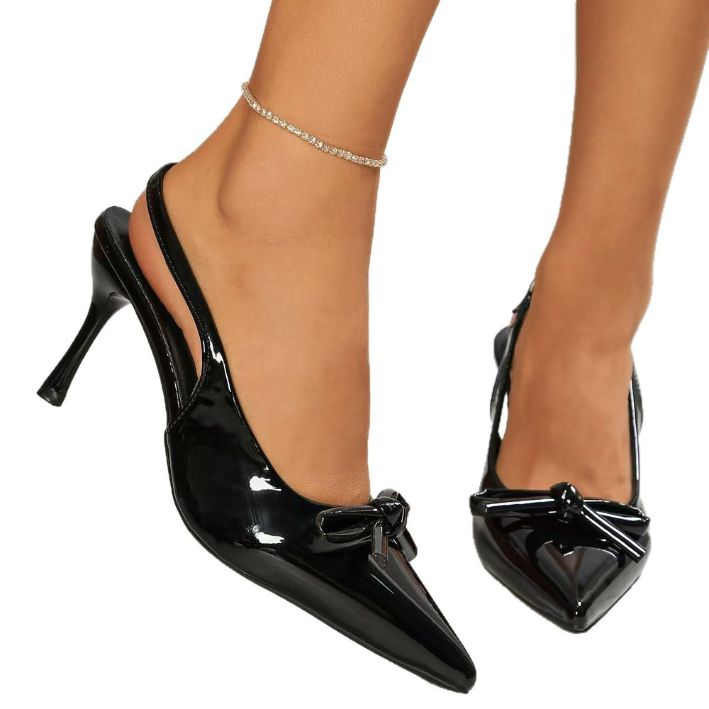 summer new arrival: plus-size women's casual comfortable slip-on fashion high heels with bow detail - wholesale