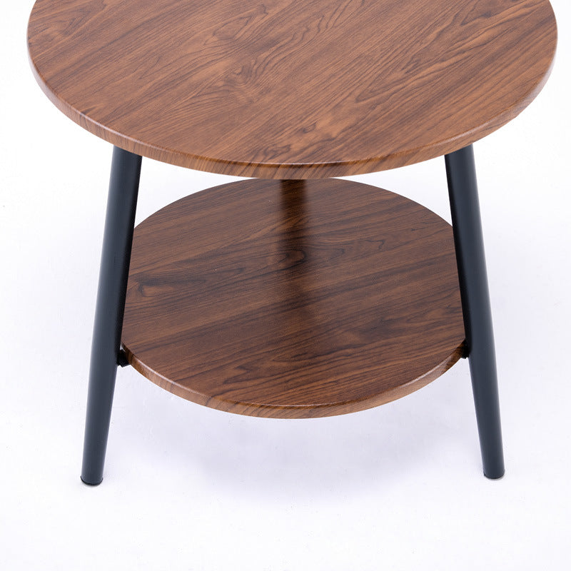 Manufacturer wholesale small round table double layer small coffee table double layer iron table scandinavian style accessible luxurycasualins bedside table