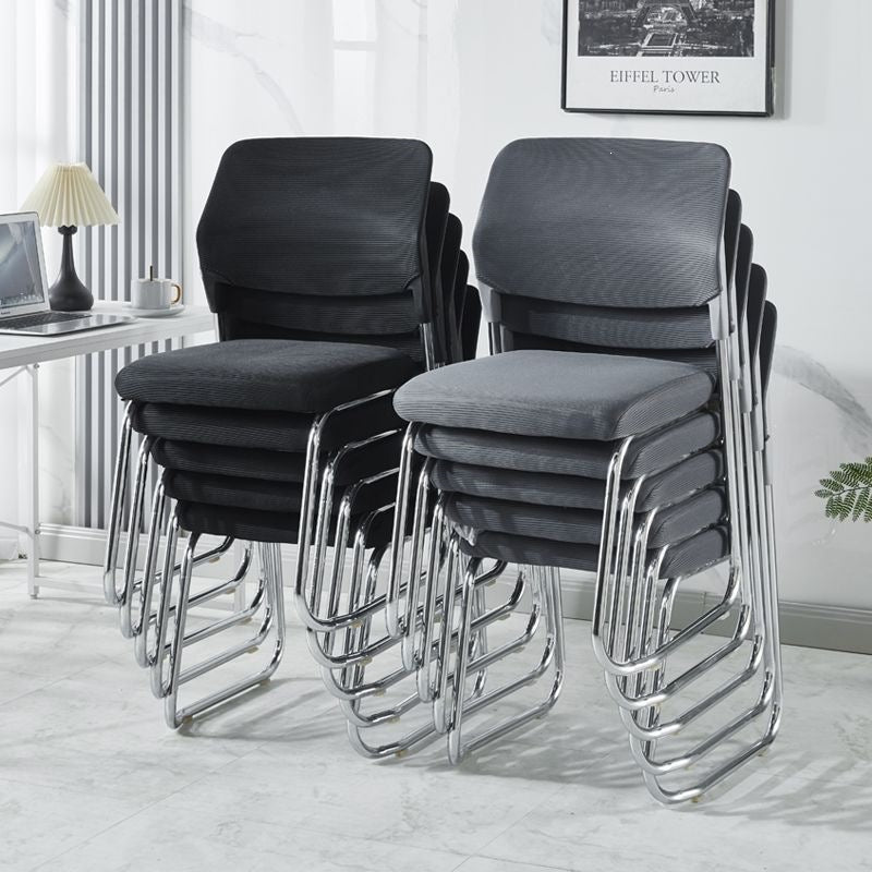 Mesh fabric office chair for computer training, conference room, and extended sitting – ergonomic, minimalist design with mahjong armrests, breathable and suitable for reception areas