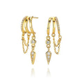 Moissanite earrings for women, tassel long style, full diamond water drop, stylish trend, sweet and cool style earrings manufacturer
