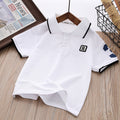Kids' short-sleeve t-shirt, children's summer clothing, half-sleeve polo shirt, mid-to-large size boys' summer lightweight top, trendy yh style