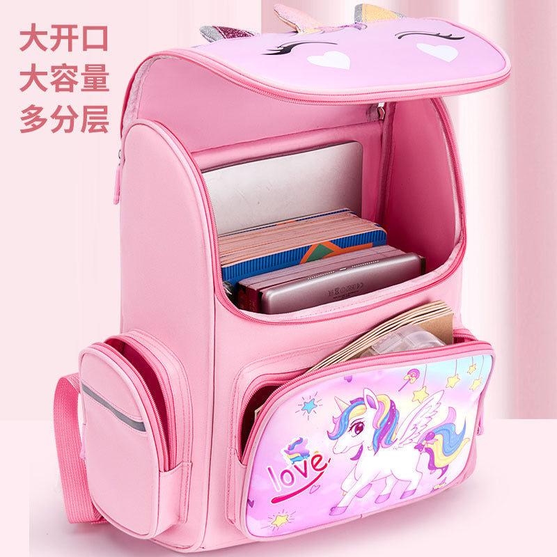 New kids' backpack - lightweight, spine-supporting schoolbag for elementary school students, grades 1-6, cute space-themed design for boys and girls