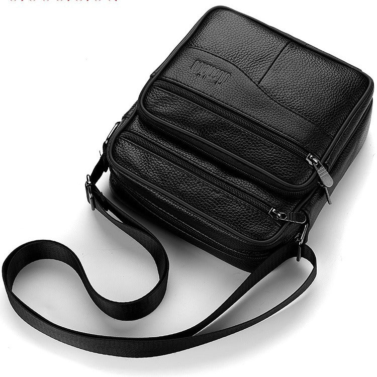 Business large-capacity cowhide men's bags, genuine leather shoulder bags, men's vertical men's bags, high-end men's messenger bags