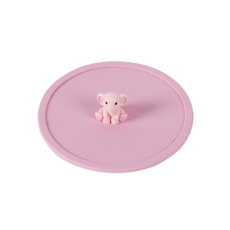 Silicone cup lid - food grade, cartoon design, creative, dustproof, leak-proof tea cup/water cup lid - multi-purpose sealed fresh-keeping lid