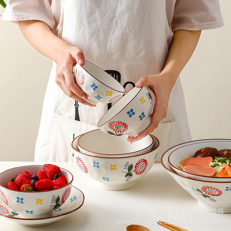 Nordic dinnerware set: creative ceramic bowls, dinner plates, and soup bowls for home use - minimalist underglaze ceramic tableware wholesale