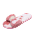 Popular women's slippers 2024fall and winternew arrivalfairy style pearl cow one-line home plaidflats suede fur slippers