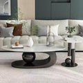 Oval coffee table, sintered stone coffee table, popular minimalist table for home living room, trendy nordic style coffee table, small apartment friendly