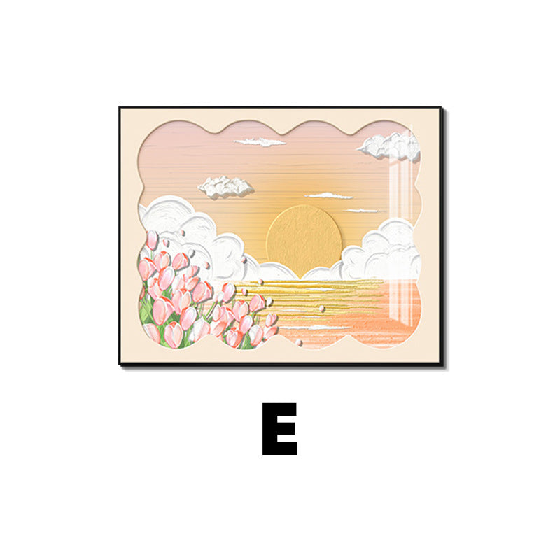 Cream wind meter box decorative painting multimedia distribution box non-punching mural weak electric box switch box blocking hanging painting