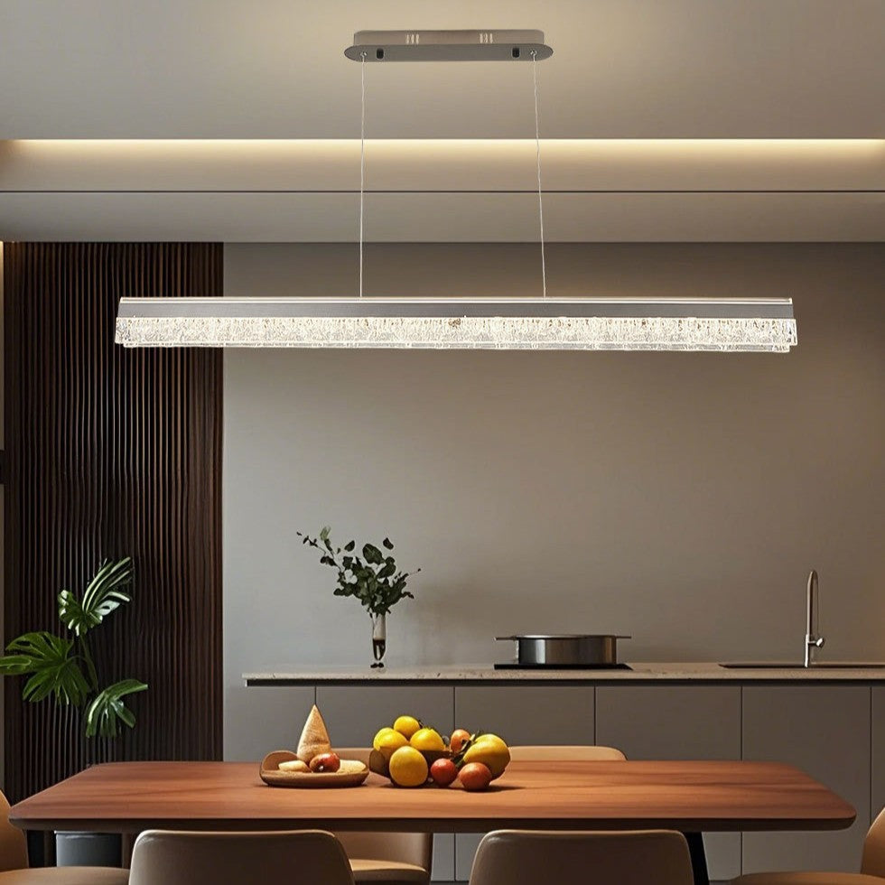 Italian light luxury restaurant one-word chandelier modern minimalist high-end dining table bar lamp high-end lighting