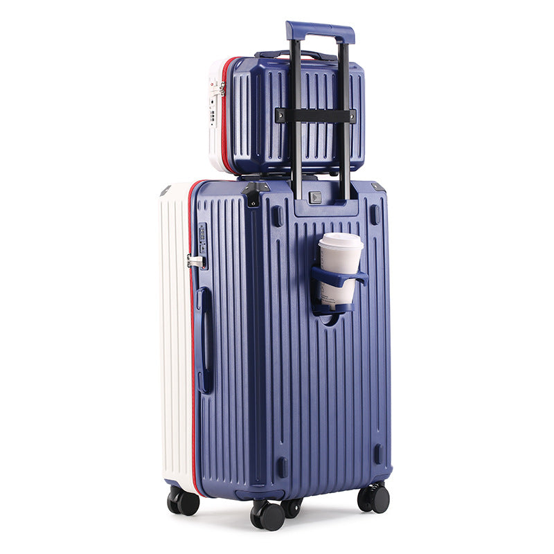 New large-capacity suitcase, high-value women's 28-inch trolley case, 24-inch suitcase bag, five-wheel password case, leather case.