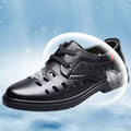 Summernew arrivalcut out perforated breathable business formal leather shoes men's casual wedding groom british pointed toe men's shoes