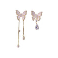 Sense of design butterfly tassel earrings for women classy sense of accessible luxury cool sense of earrings 2025new arrival asymmetrical earrings